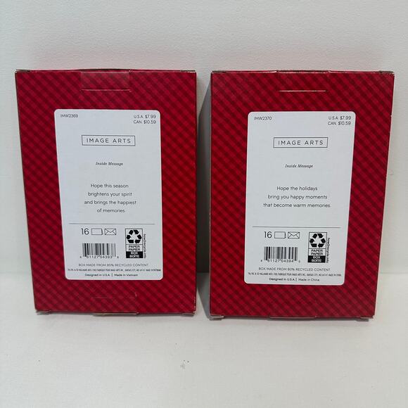 Pack of 32 Hallmark Christmas Holiday Assorted Boxed Glitter Cards w/ Envelopes - Picture 2 of 2